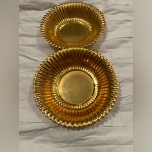 Set Of Two Vintage 24K Gold Plated Small Dishes